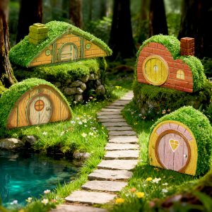 Moss Micro-Landscape Cute Cartoon Mini House Set