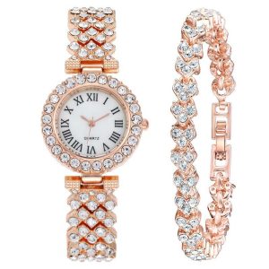 Roman Pattern Diamond-Set Lady Wristwatch