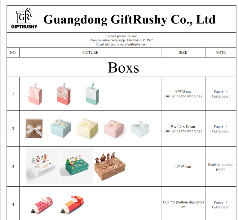 Gift Boxes, Jewelry Boxes, Packaging Bags-2025-10-31 Catalogue Update